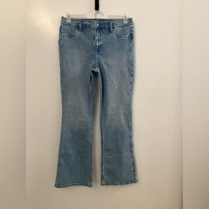 Aerie Baby Flare Stretch Waist Pull on Jeans Size Large